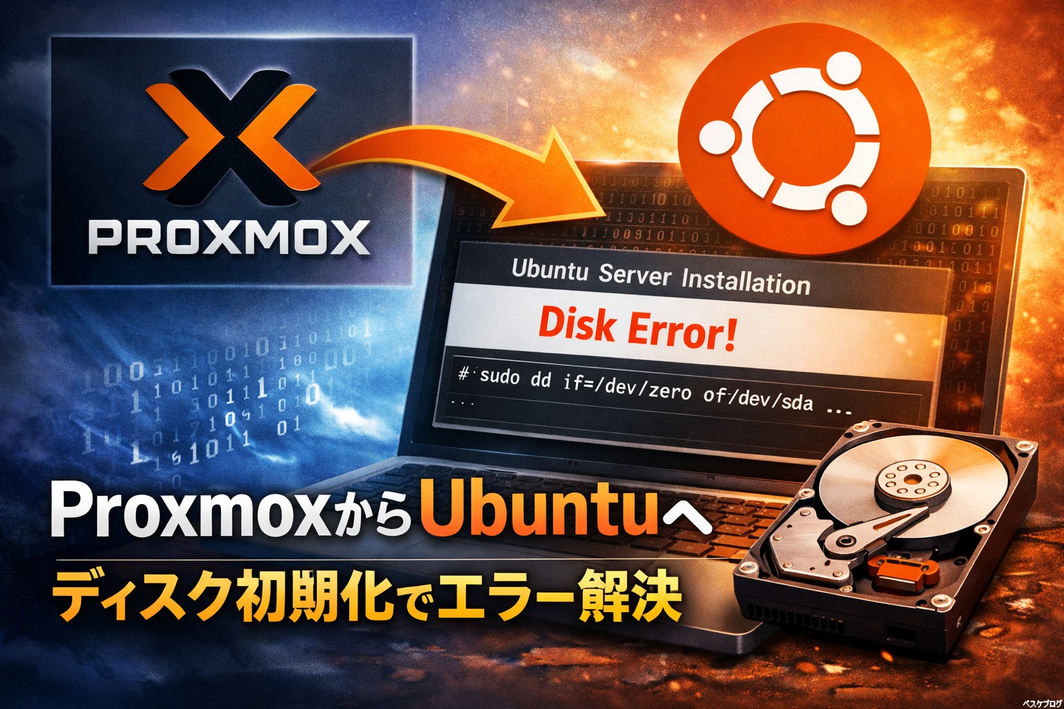 Proxmoxの残骸でUbuntu Serverがインストールできないときの対処法｜LVMを削除してディスクを初期化する手順