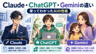 【実体験AIモデルと会話して感じた違い】Claude・ChatGPT・Geminiは性格がまったく違う!
